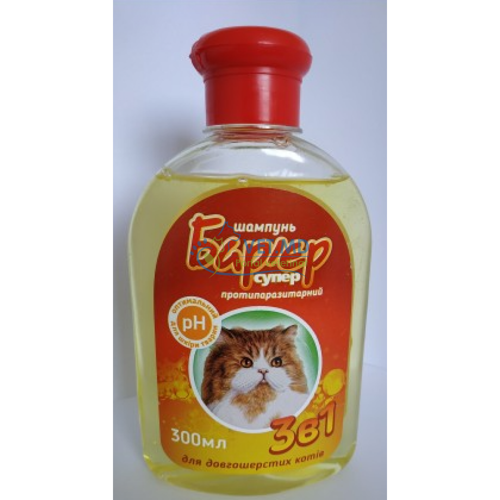 Șampon antiparazitar pentru pisici cu păr lung, 300ml